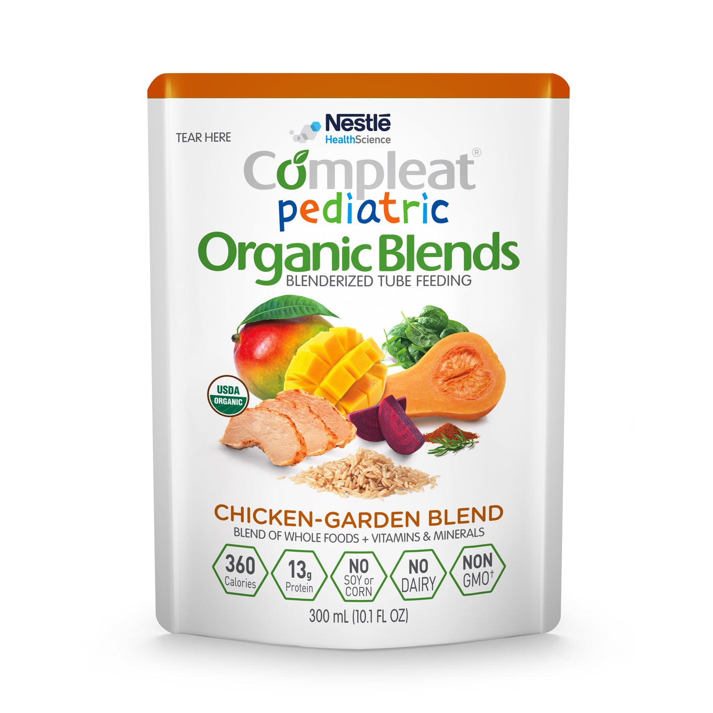 COMPLEAT Pediatric Organic Blends, Chicken-Garden Blend, 10.1 fl. oz (Case of 24)