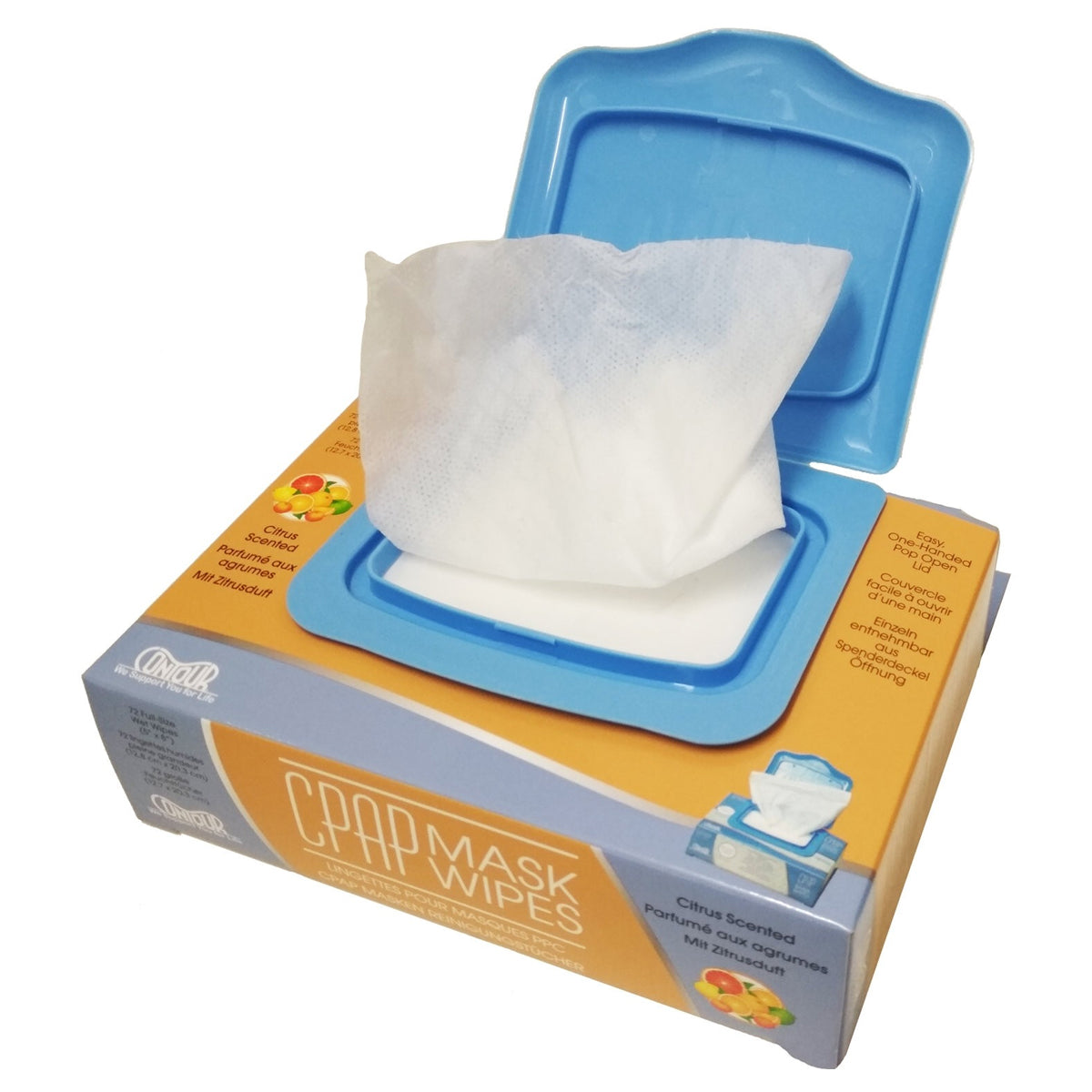 Contour Scented CPAP Wipes, Citrus (Package of 72)