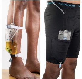 CathWear Medical Underwear with Urinary Leg Bag/Drainage Bag Holder, XX-Large