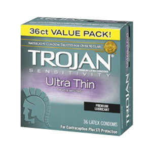 Trojan Sensitivity Ultra Thin Lubricated Condom (36 Count) (Box of 36)