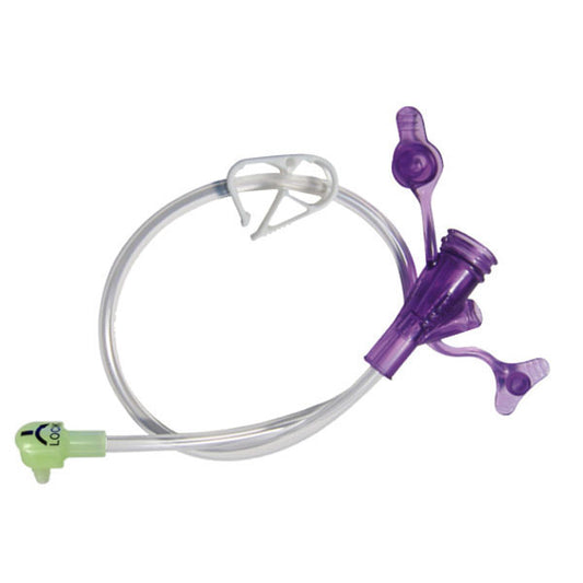 12" Right Angle Purple Dual Enfit Y-Port Feeding Set
