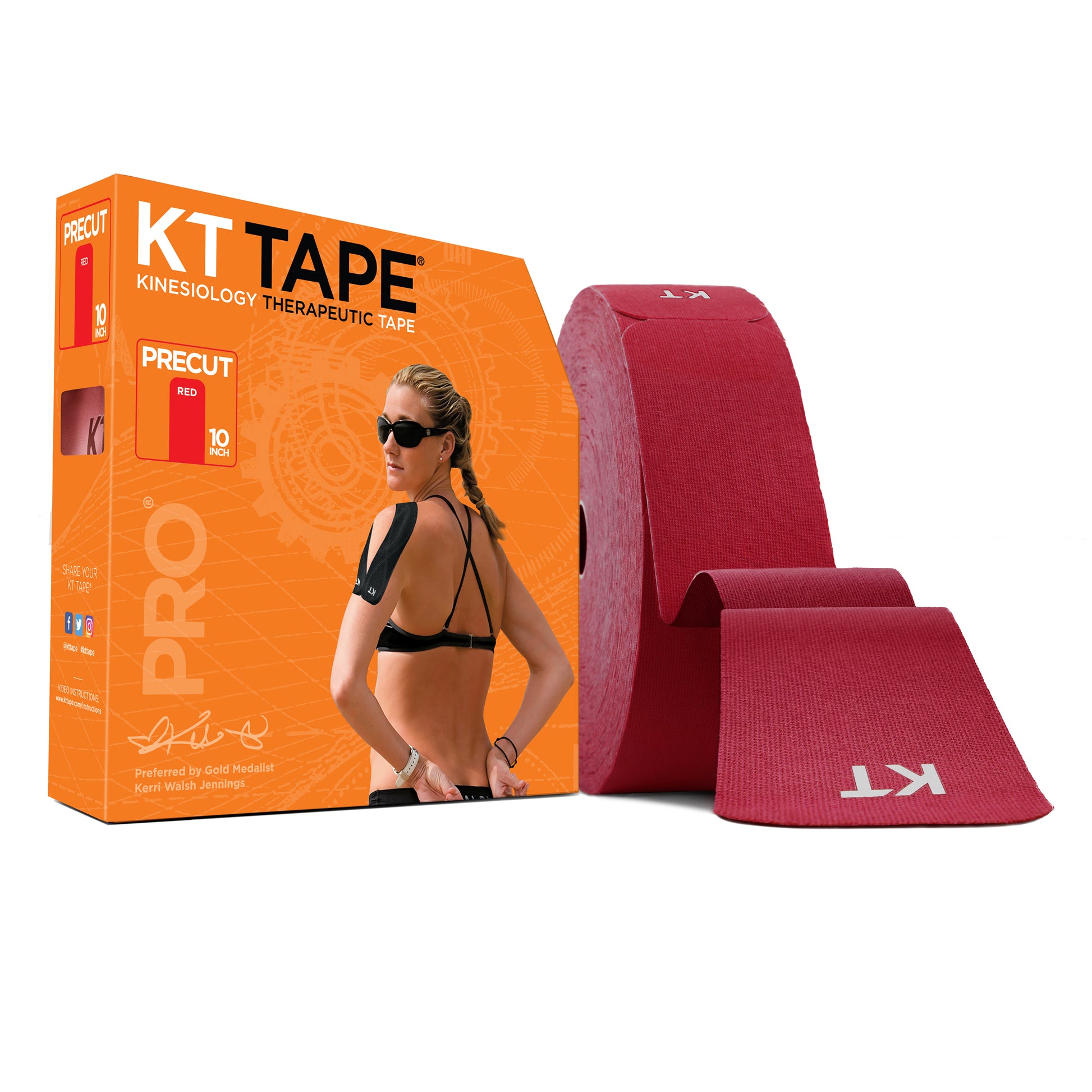 KT Tape Pro Synthetic Jumbo Precut, Red
