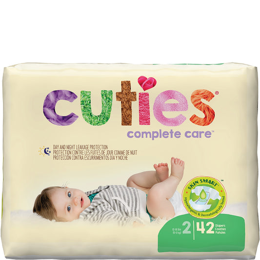 Cuties Complete Care Baby Diapers, Size 2, 12 - 18 lbs. - Replaces: FQCCC02 (Case of 168)
