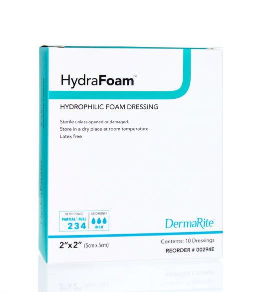 HydraFoam Hydrophilic Foam Dressing, 2" x 2"