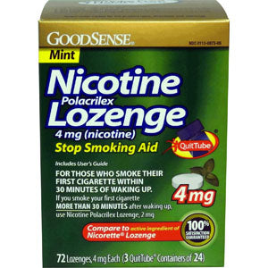 Nicotine Polacrilex Lozenge, 4 mg, Mint (72 Count) (Box of 72)