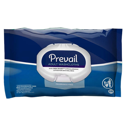 Prevail Unscented Disposable Adult Washcloth 12" x 8" (Case of 576)