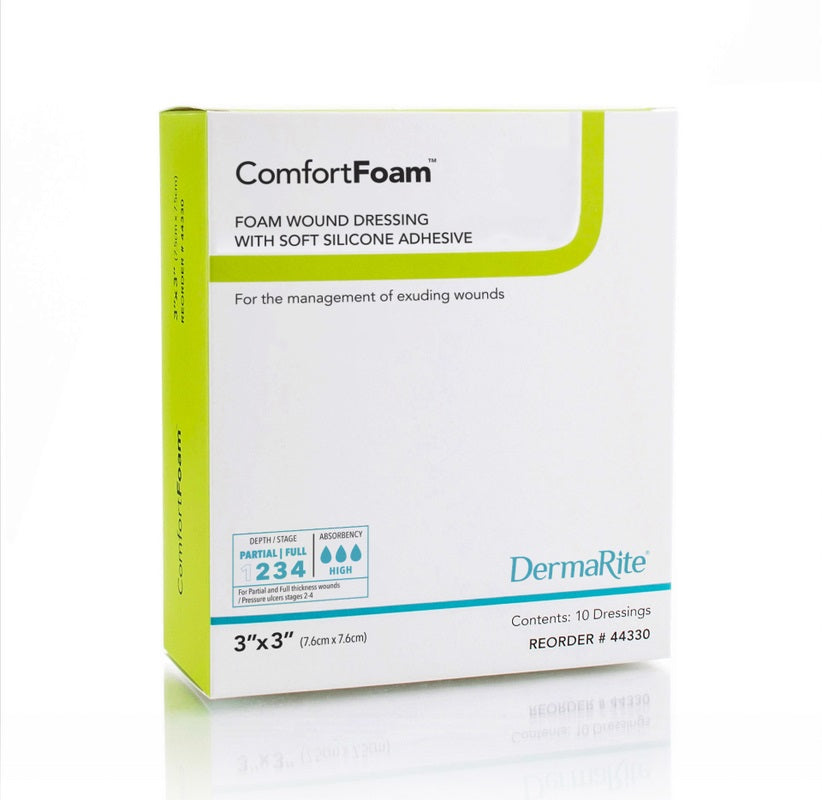 ComfortFoam Silicone Dressing without Border, 3" x 3"
