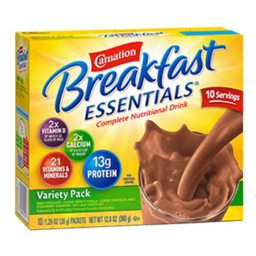 Carnation Instant Breakfast Essentials Variety Pack, 10 Ct, Retail (Box of 10)