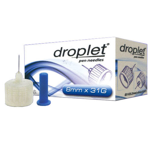Droplet Pen Needle 31G (0.25mm) x 8mm (100 count) (Box of 100)