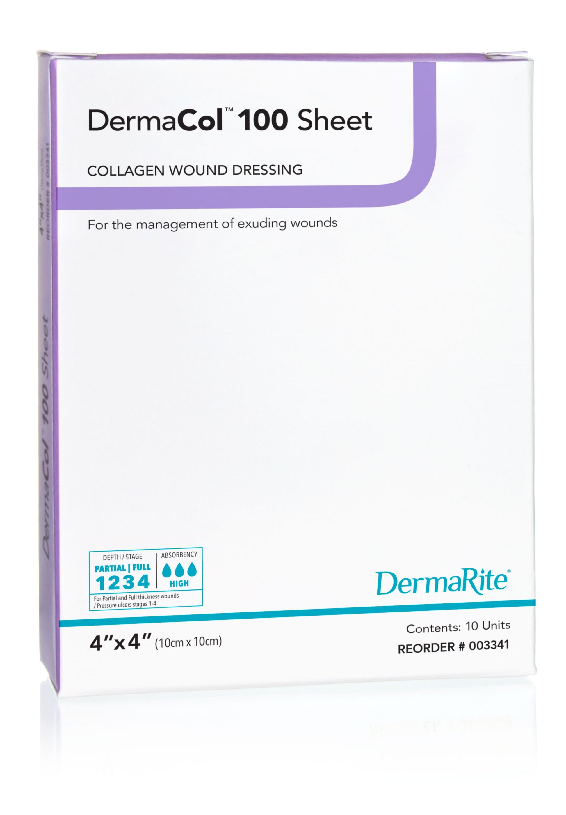 DermaCol Collagen Matrix Wound Dressing, 4" x 4"