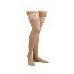 Thigh High,20-30,Med,Bge,Clsd Toe,w/Silicone Dot