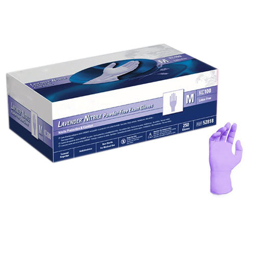 LAVENDER Nitrile Powder-Free Exam Gloves, Medium (Box of 250)