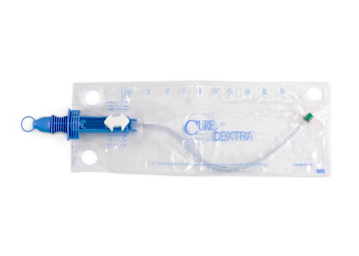 Cure Dextra Closed System, Straight Tip, 14 FR (Case of 90)