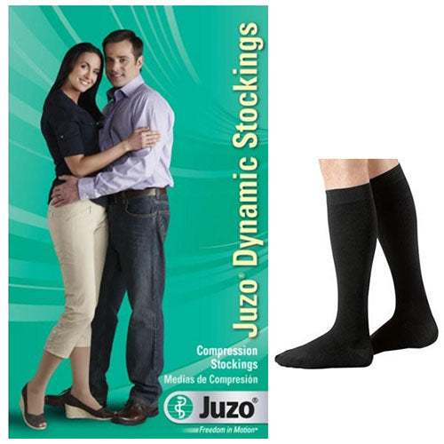 Juzo Dynamic Knee-High, 30-40, Full Foot, Black, Size 4 (Package of 2)