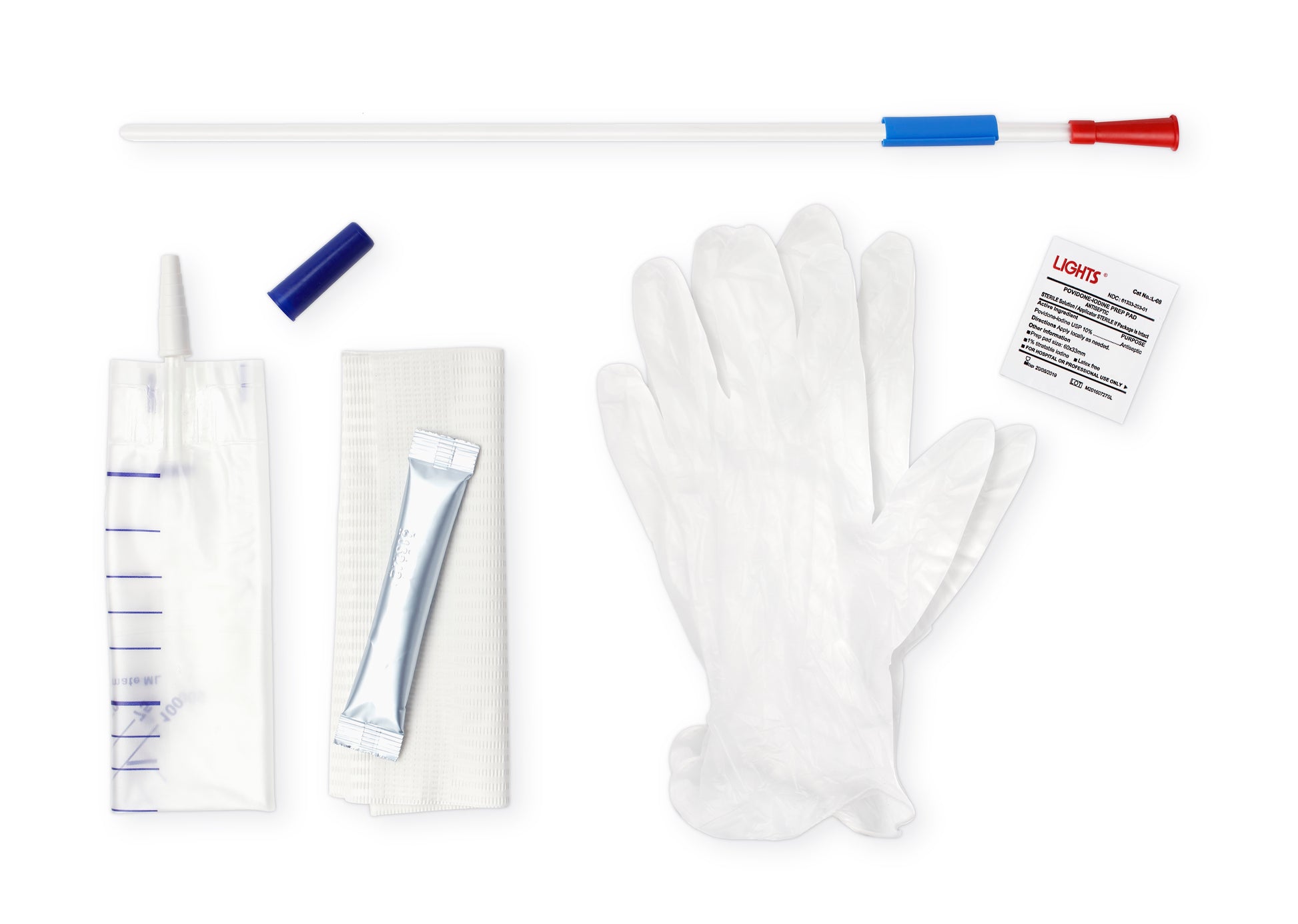 SimPro Set Male Closed System Intermittent Catheter, 12 Fr, 16" (Box of 10)