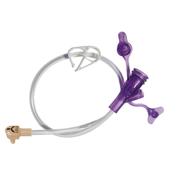 24" Right Angle Purple Dual Enfit Y-Port Feeding Set (Box of 10)