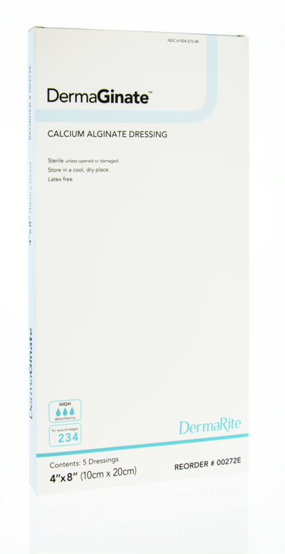 DermaGinate Calcium Alginate Wound Dressing, 4" x 8"