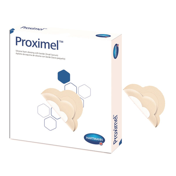 Proximel Silicone Dressing with Border, Small Sacrum, 7" x 6.8" (Box of 5)