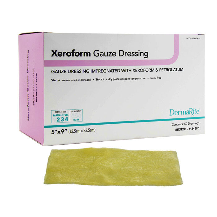 Xeroform Gauze Wound Dressing, 5" x 9" (Box of 50)