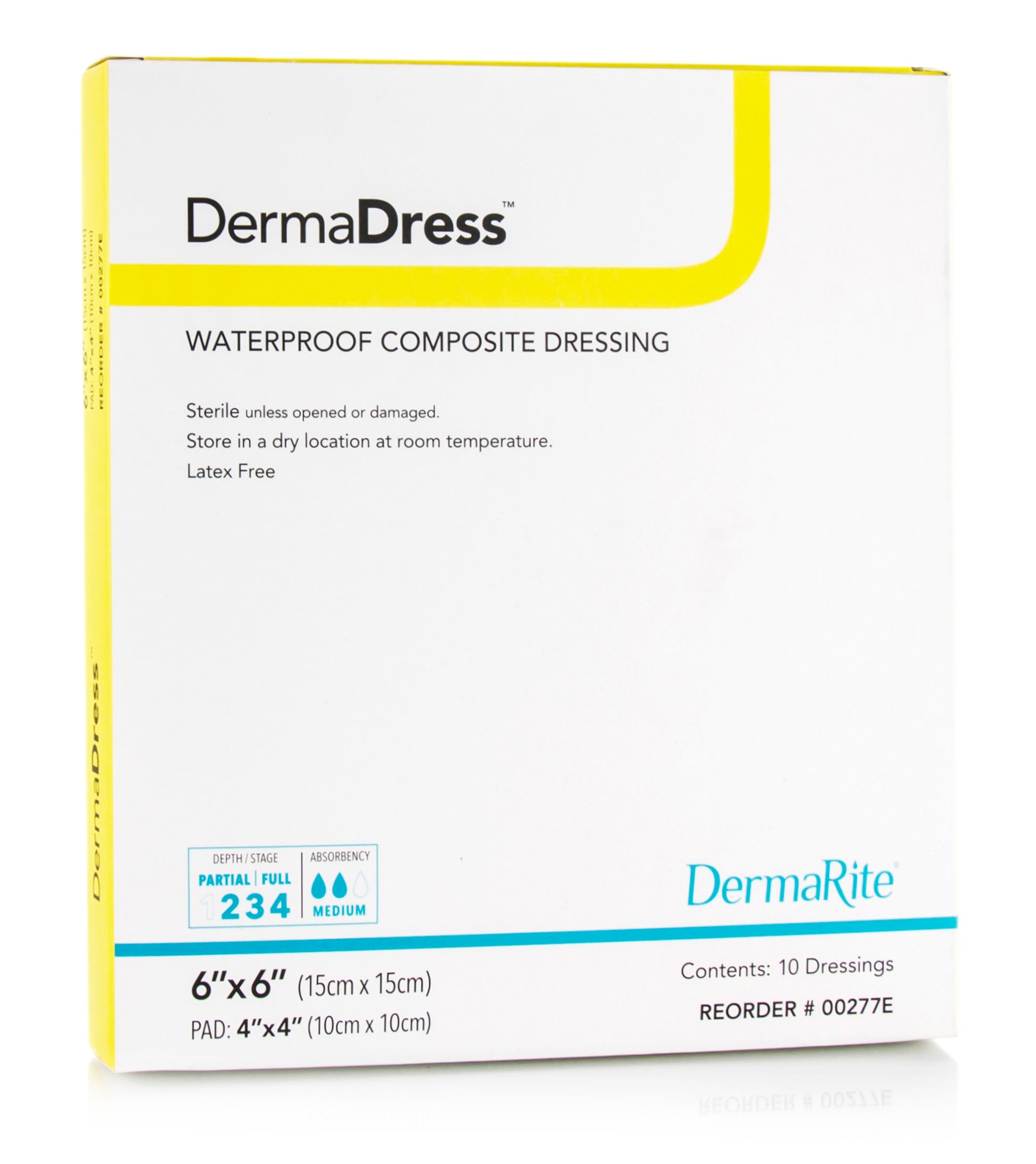 DermaDress Waterproof Composite Dressing 6" x 6" (Box of 10)