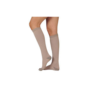 Juzo Silver Soft Knee-High with Silicone Border, 30-40 mmHg, Full Foot, Short, Beige, Size 4