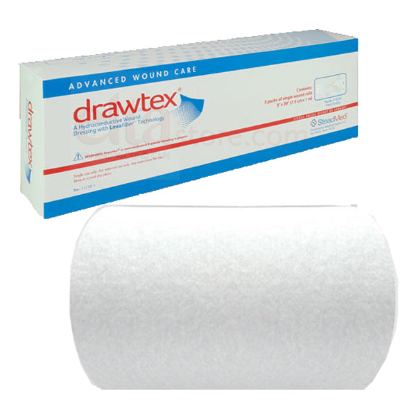 Drawtex Hydroconductive Wound Dressing with LevaFiber, 3/8" x 18"