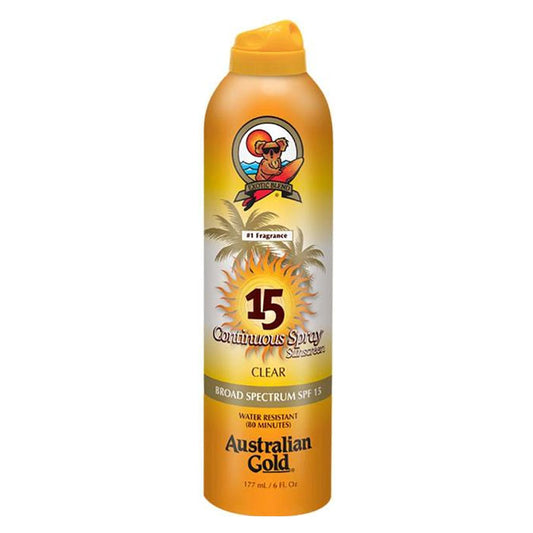 Australian Gold  SPF 15 Continuous Spray, Clear, 6 ounce