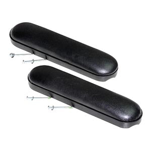 Desk Length Arm Pads with Screws, Black Vinyl Upholstery (Package of 2)