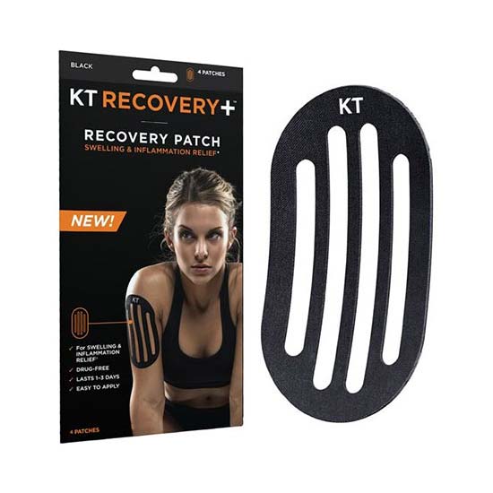 KT Tape Recovery+ Patch, Black (Box of 4)