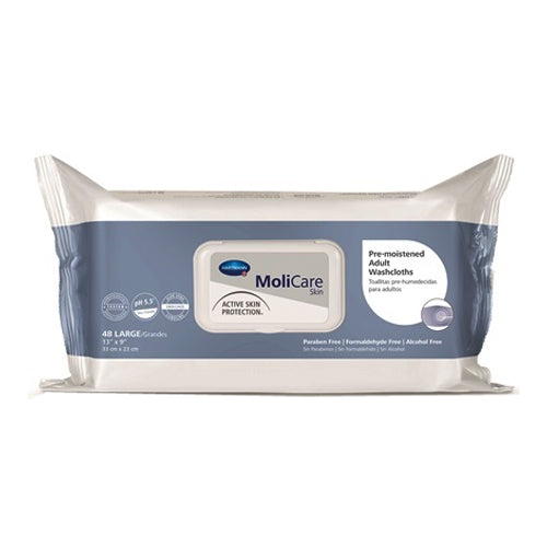 MoliCare Skin Pre-Moistened Adult Washcloth 9" x 13" (Case of 576)