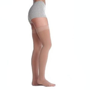 Thigh,30-40,Reg,Open Toe,Sil Border,Bge,Size 2