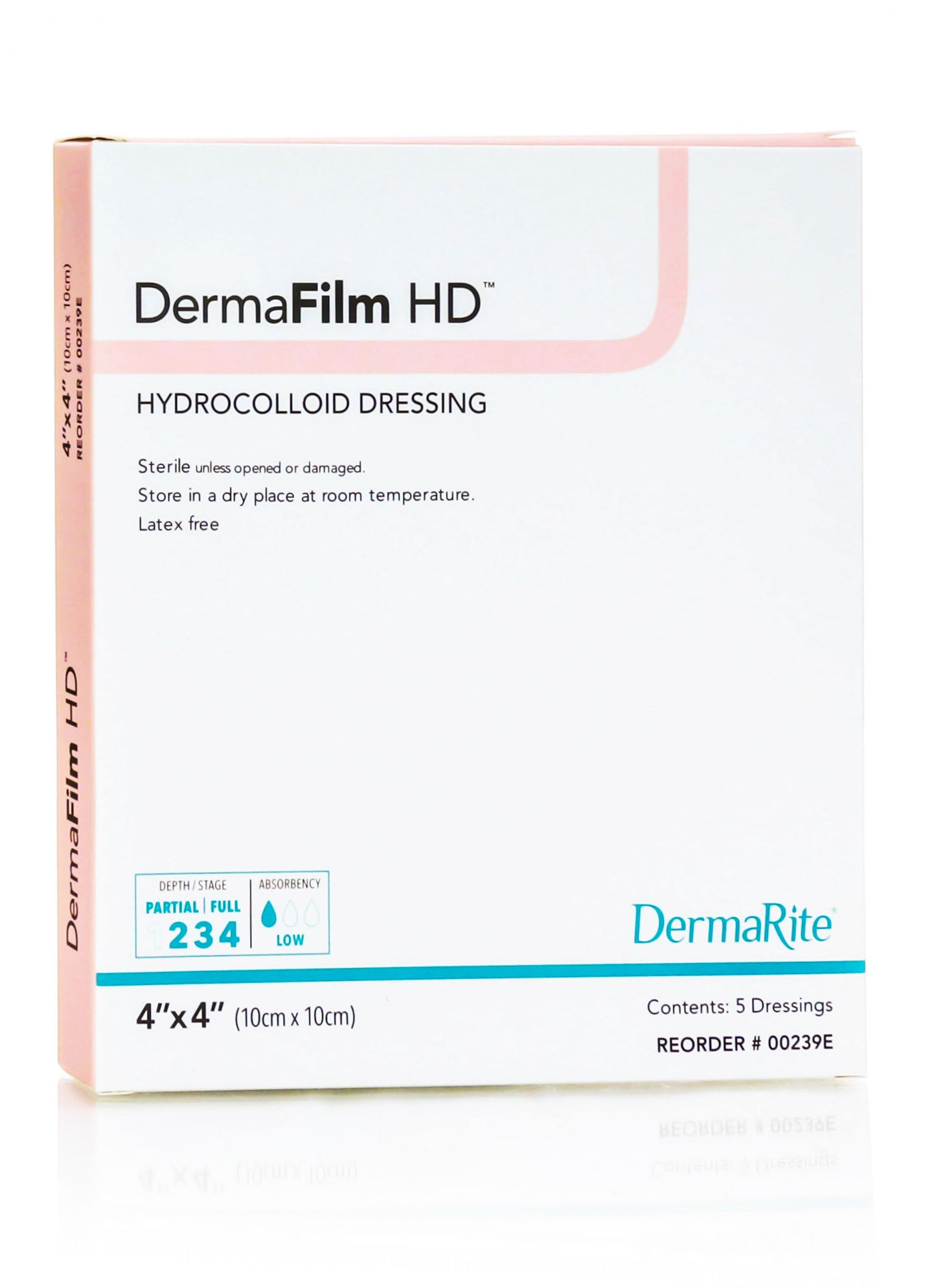 DermaFilm HD Hydrocolloid Dressing 4" x 4" (Box of 5)