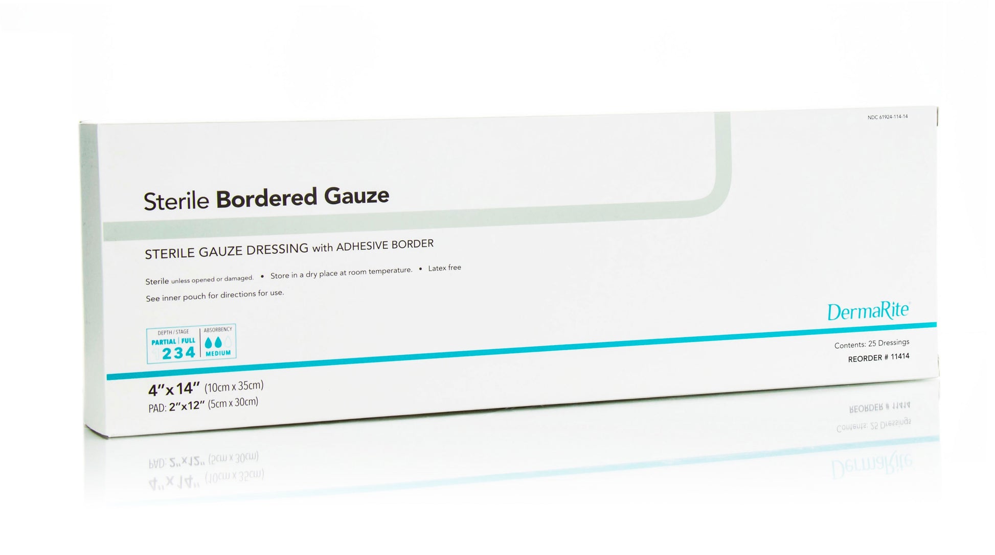 Sterile Border Gauze with Adhesive Border, 4" x 14"