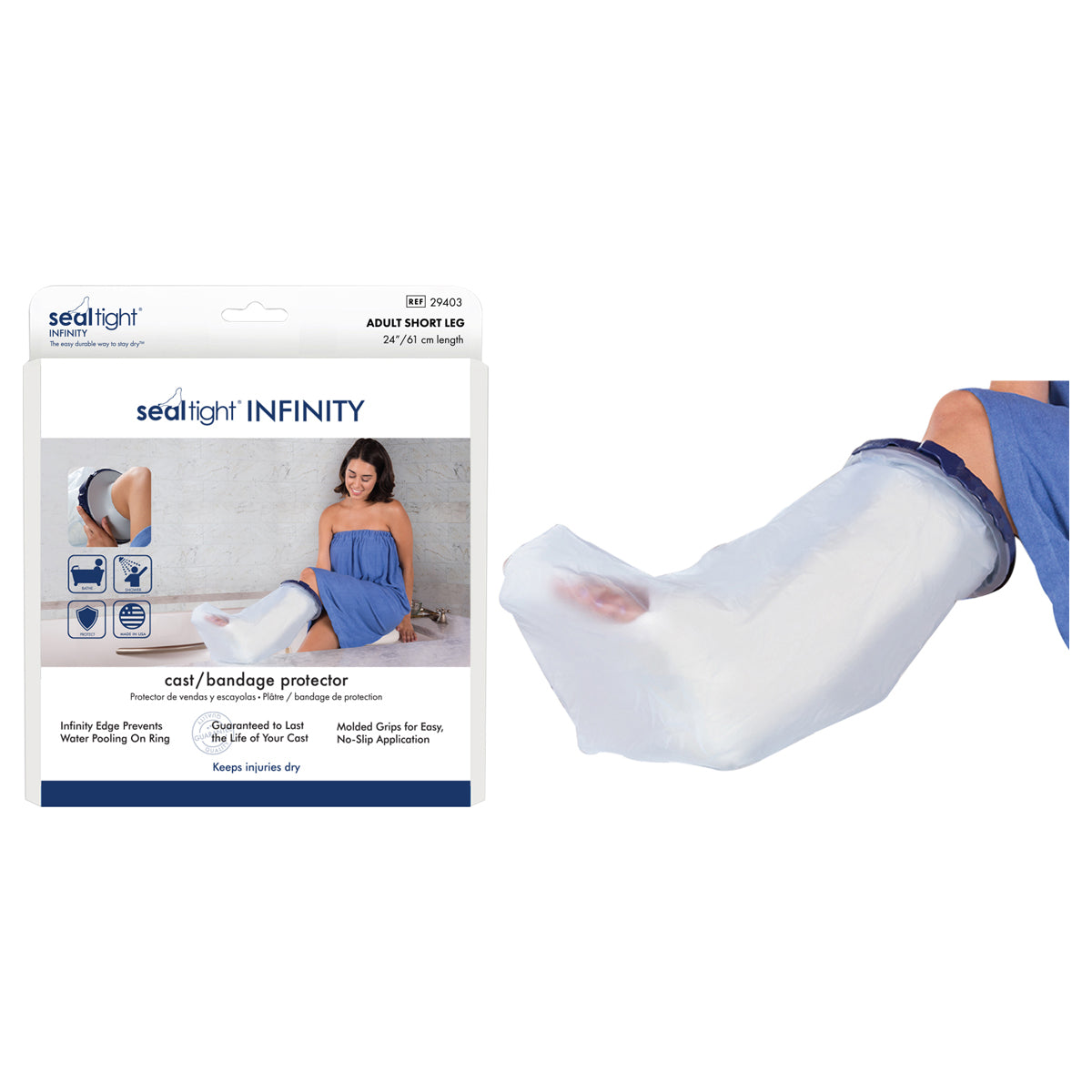 Seal-Tight Infinity Cast Protector Adult Short Leg