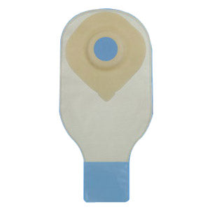 Securi-T USA 12" 1-Piece Extended Wear Drainable Pouch Pre-Cut 1-1/4" Transparent 1 Curved Tail Closure (Box of 10)