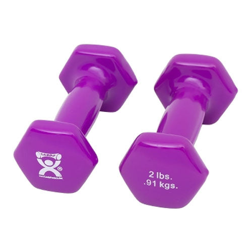 CanDo Vinyl Coated Dumbbell, Violet, 2 lb., Pair