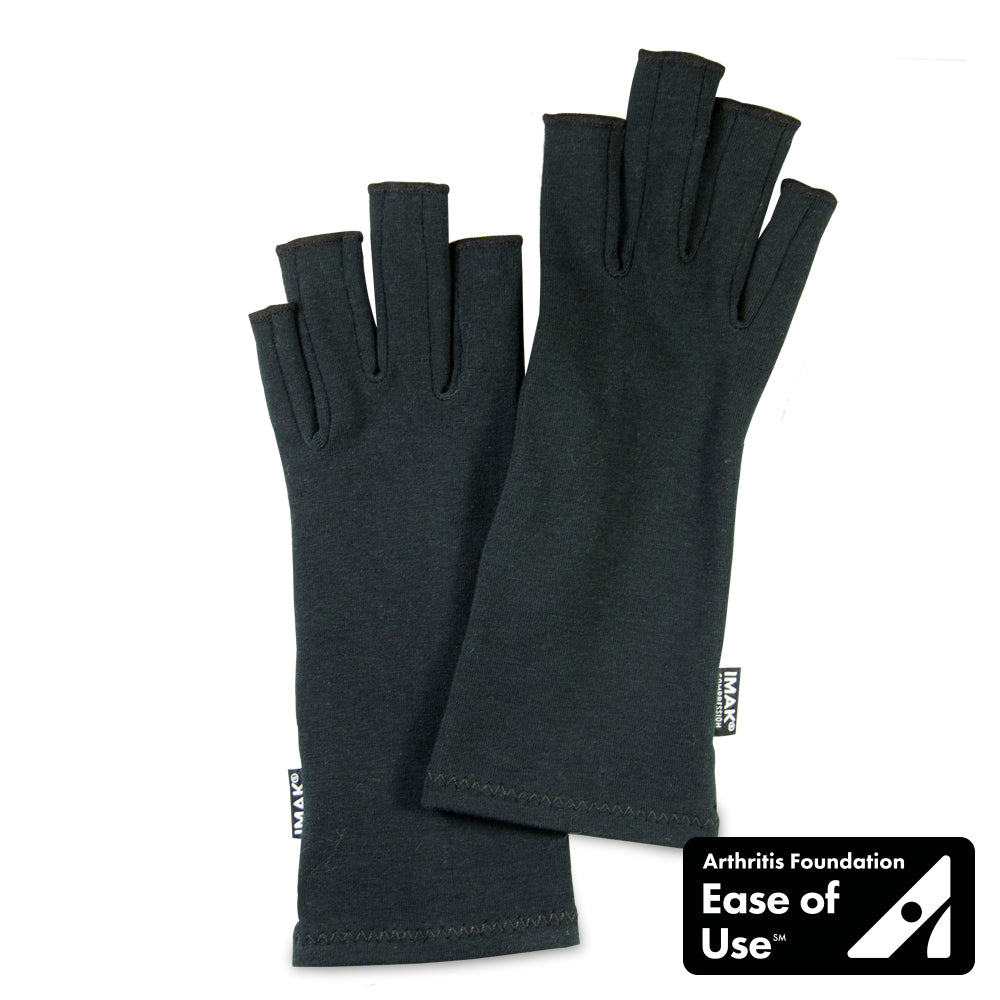 IMAK Compression Arthritis Gloves - Black, Small (Package of 2)