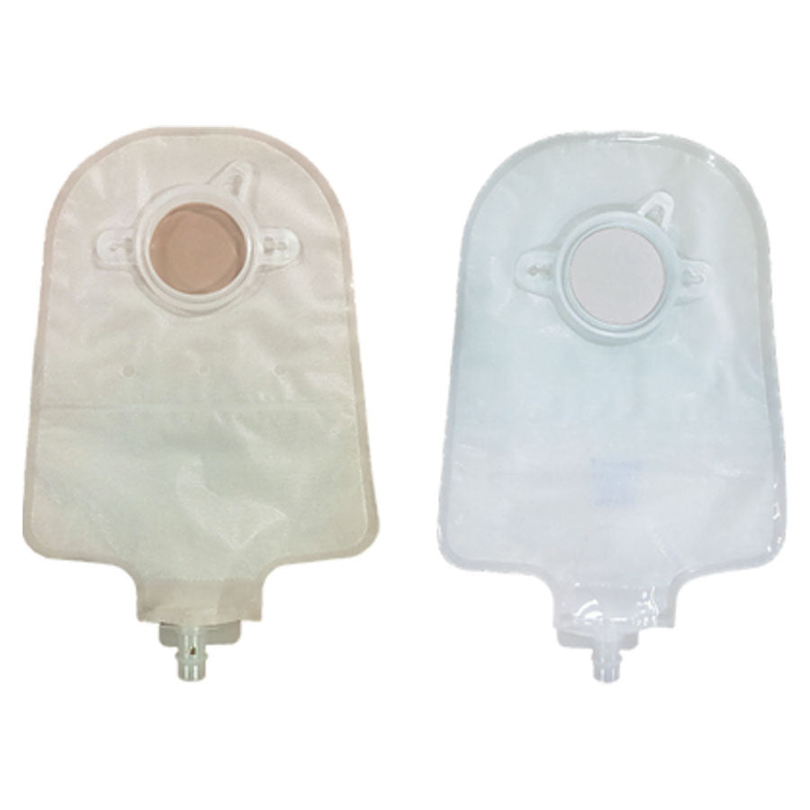 Securi-T USA 2-Piece Urinary Pouch Fits 2-3/4" Flange Transparent Flip-Flow Valve (Box of 10)