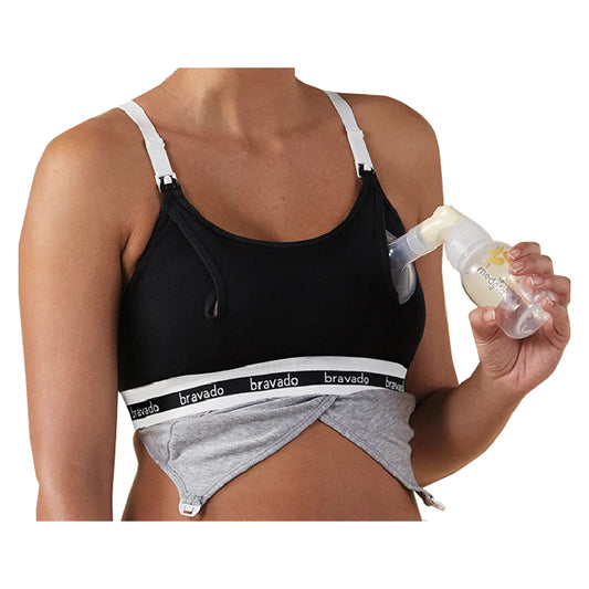 Clip and Pump Hands-Free Nursing Bra Accessory, Black, X-Large