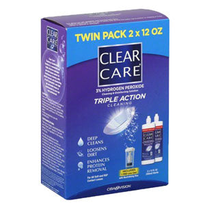 Clear Care Cleaning and Disinfection Contact Solution, 2 x 12 oz. (Package of 2)