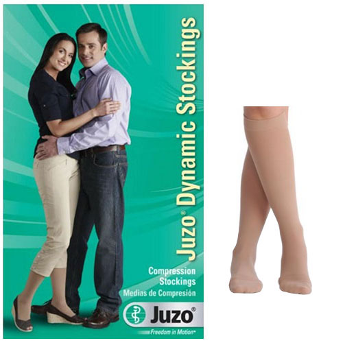 Juzo Dynamic Knee-High, 30-40, Full Foot, Beige, Size 4 (Package of 2)