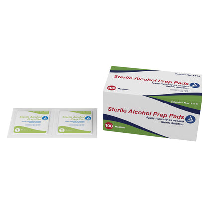 Sterile alcohol prep pads, 70% isopropyl, box of 100