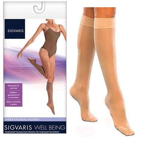 120C Sheer Fashion Calf, 15-20mmHg, Women's, Size C, Natural