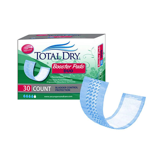 TotalDry Duo Booster Pads, 12" Long (Package of 30)