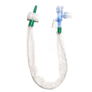 KIMVENT Turbo-Cleaning Closed Suction Catheter, Double Swivel Elbow, 12 fr