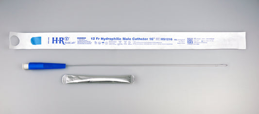 TruCath Hydrophilic Catheter with water bag and touch free sleeve, 12FR, 16" (Case of 300)