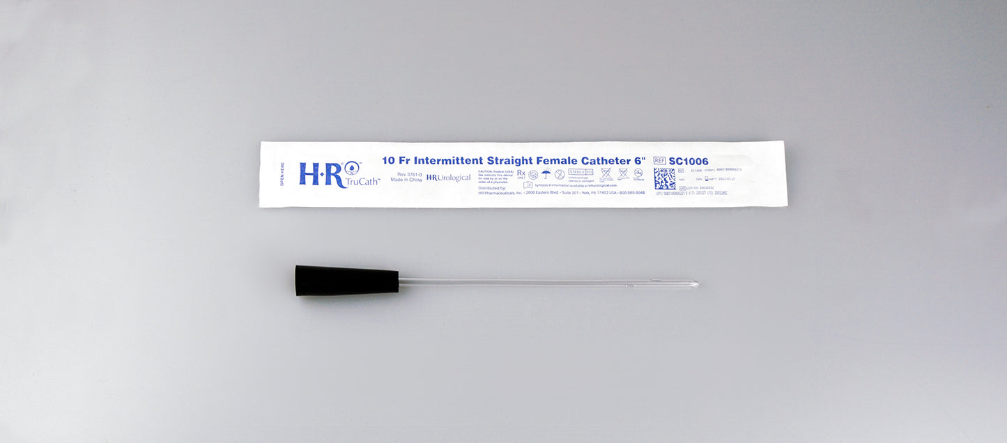 TruCath Intermittent Straight Catheter, Female, 10FR, 6" (Box of 30)