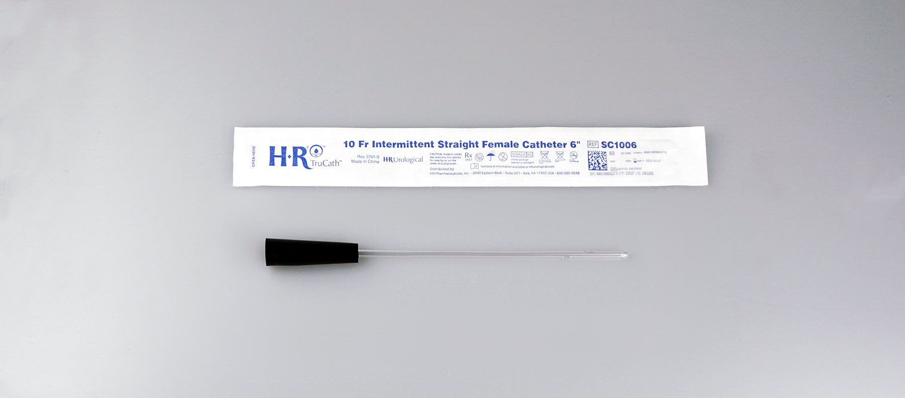 TruCath Intermittent Straight Catheter, Female, 10FR, 6" (Box of 30)