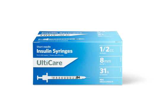 UltiCare Syringe 31G x 5/16", 1/2 mL (90 Count) (Box of 90)