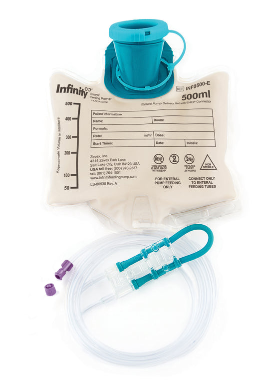 Infinity 500 mL Enteral Pump Delivery Set with ENFit Connector (Case of 30)